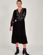 Maeve Velvet Mirror Dress, Black (BLACK), large