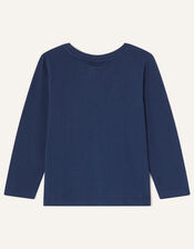 Glow in the Dark Space Giraffe Long Sleeve Top, Blue (NAVY), large