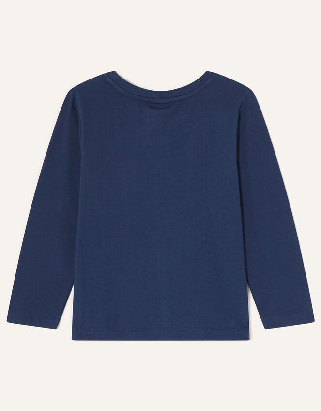 Glow in the Dark Space Giraffe Long Sleeve Top, Blue (NAVY), large