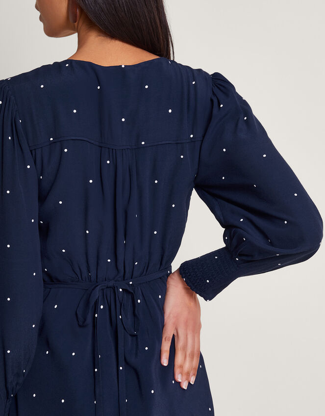 Stella Spot Dress, Blue (NAVY), large