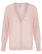 Briyanna Blouson Cardigan in Linen Blend, Pink (BLUSH), large