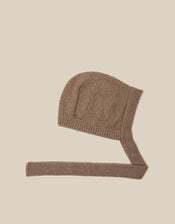 Tala Tie Knitted Bonnet, Mink (MINK), large