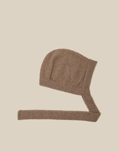 Tala Tie Knitted Bonnet, Mink (MINK), large