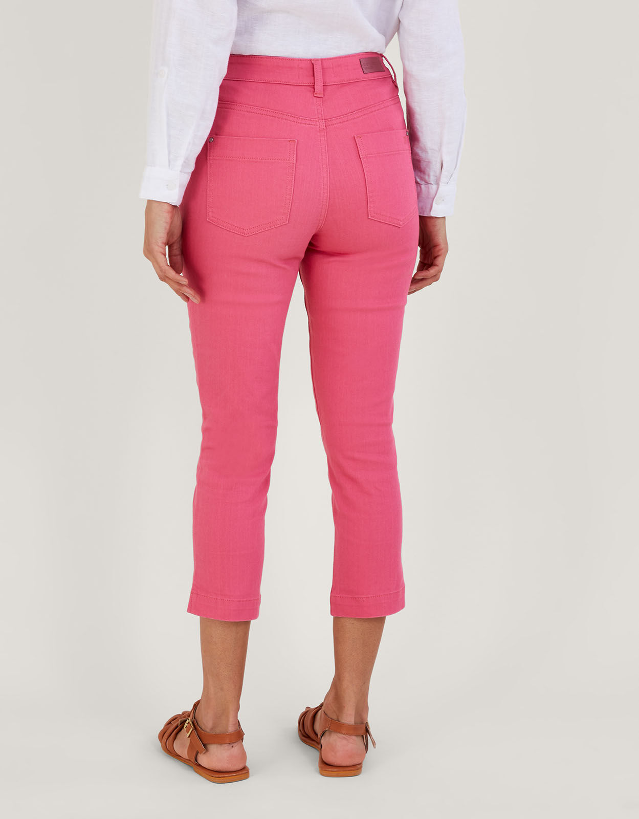 Idabella Crop Skinny Jeans with Sustainable Cotton Pink Trousers