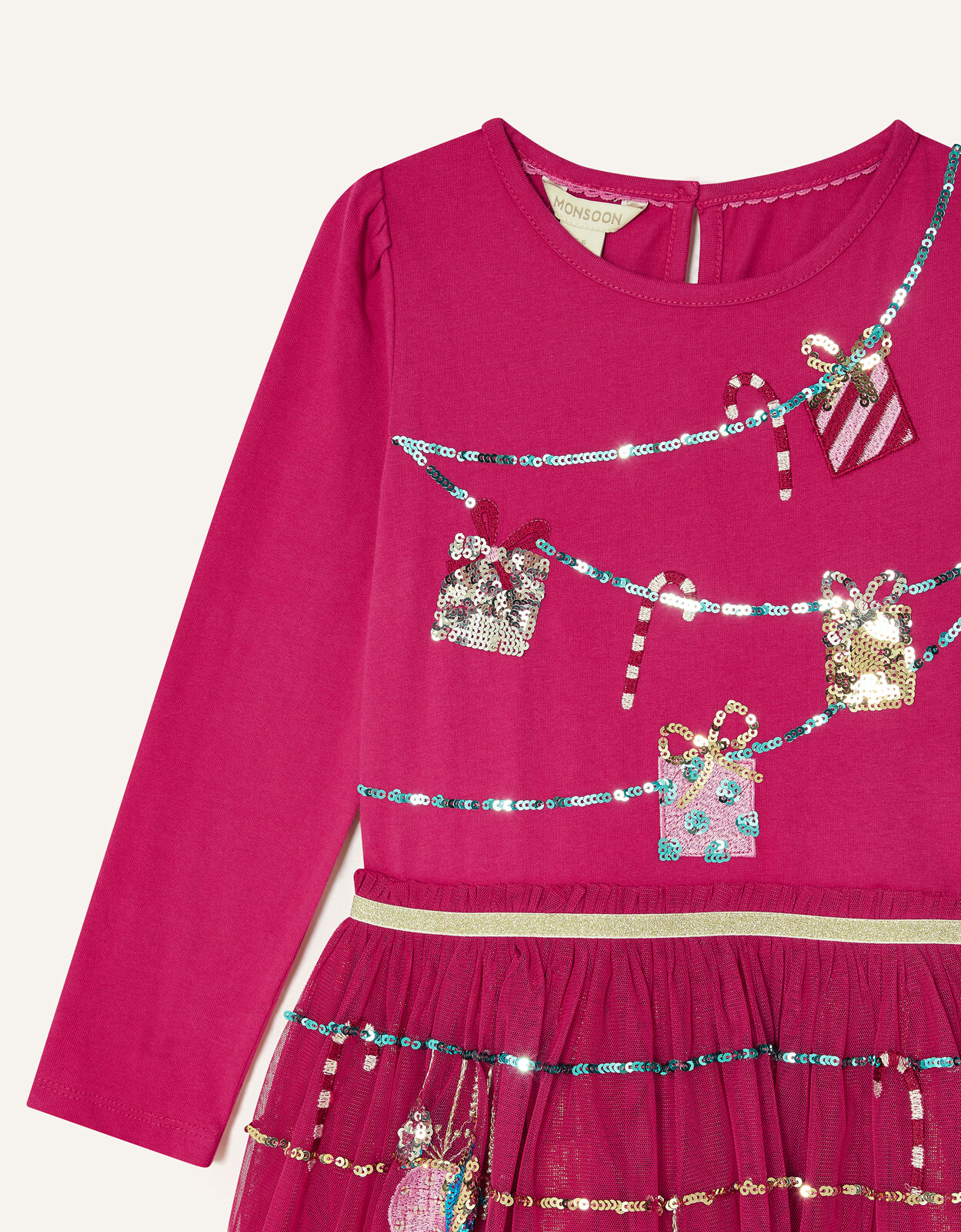 Sequin Christmas Disco Dress Red