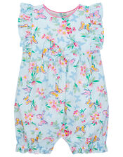 Newborn Baby Butterfly Floral Romper , Blue (BLUE), large