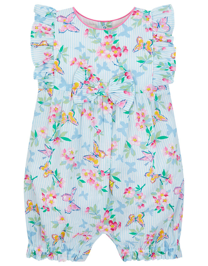 Newborn Baby Butterfly Floral Romper , Blue (BLUE), large