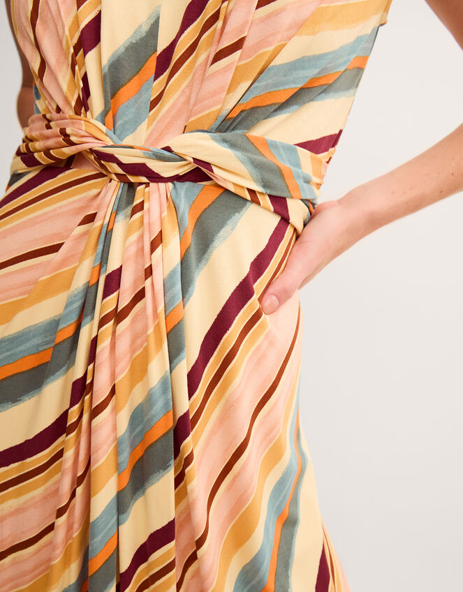 Tola Stripe Jersey Midi Dress Pink