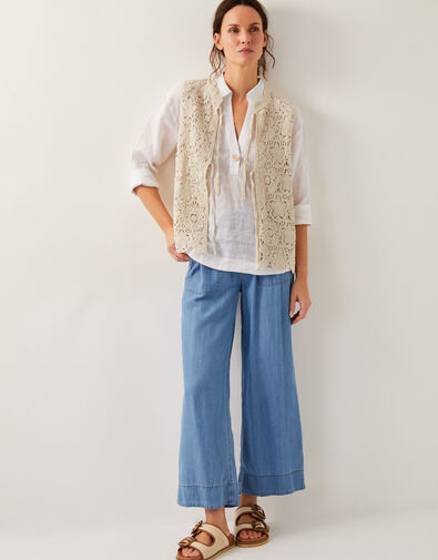 Ren Crochet Waistcoat, Ivory (IVORY), large