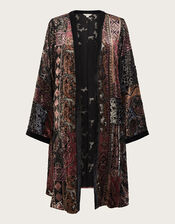 Dahlia Velvet Kimono, Black (BLACK), large