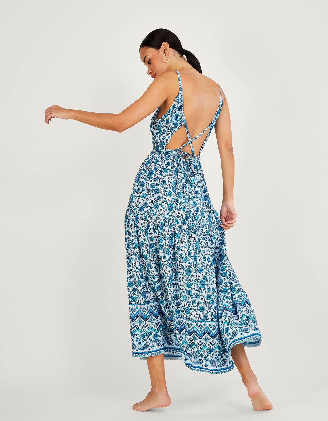 Strappy to be here top denim blue maxi dress