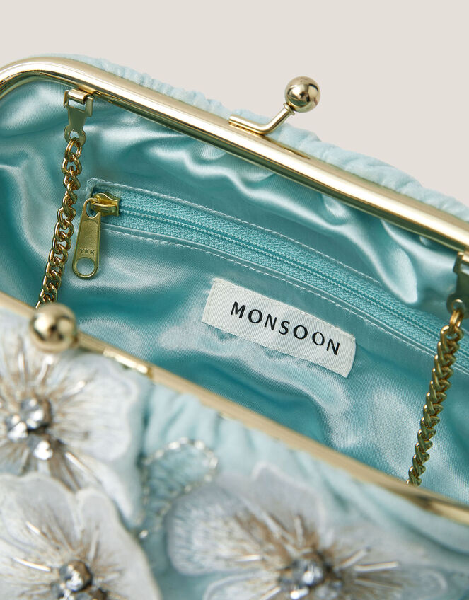 Mara Appliqué Flower Clutch, , large