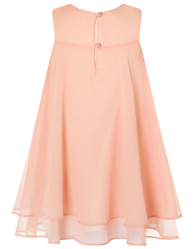 Baby Rosie Flared Dress with Corsage, Orange (CORAL), large