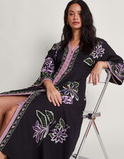 Kaya Embroidered Dress, Black (BLACK), large