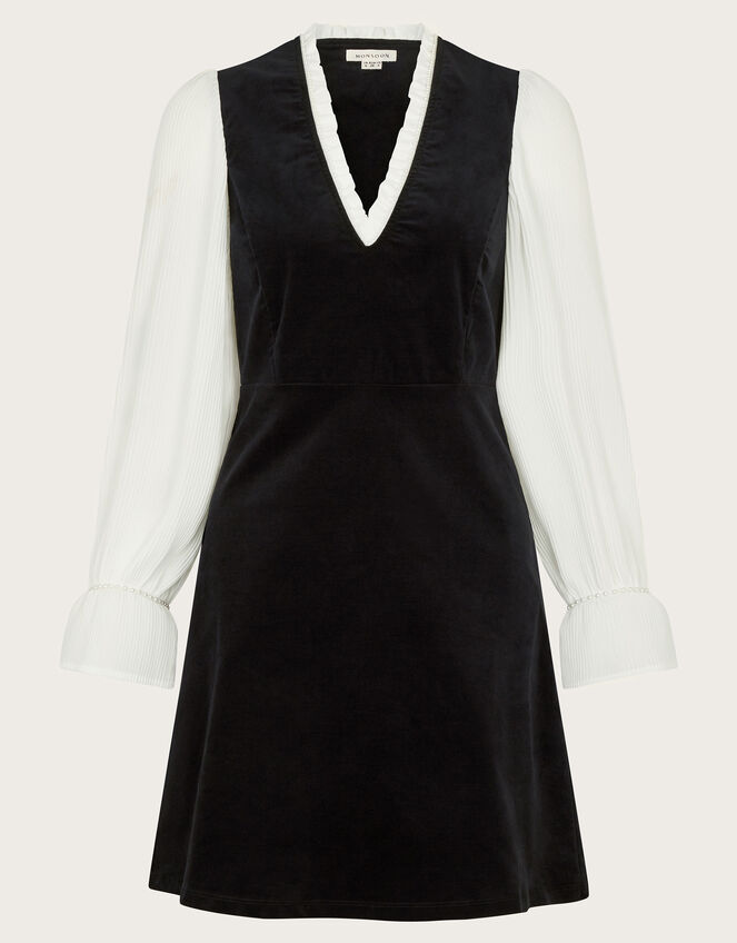 Vienna Velvet Dress, Black (BLACK), large