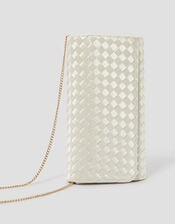 Becky Woven Bridal Clutch Bag, , large