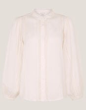 Sara Lace Trim Blouse, Ivory (IVORY), large