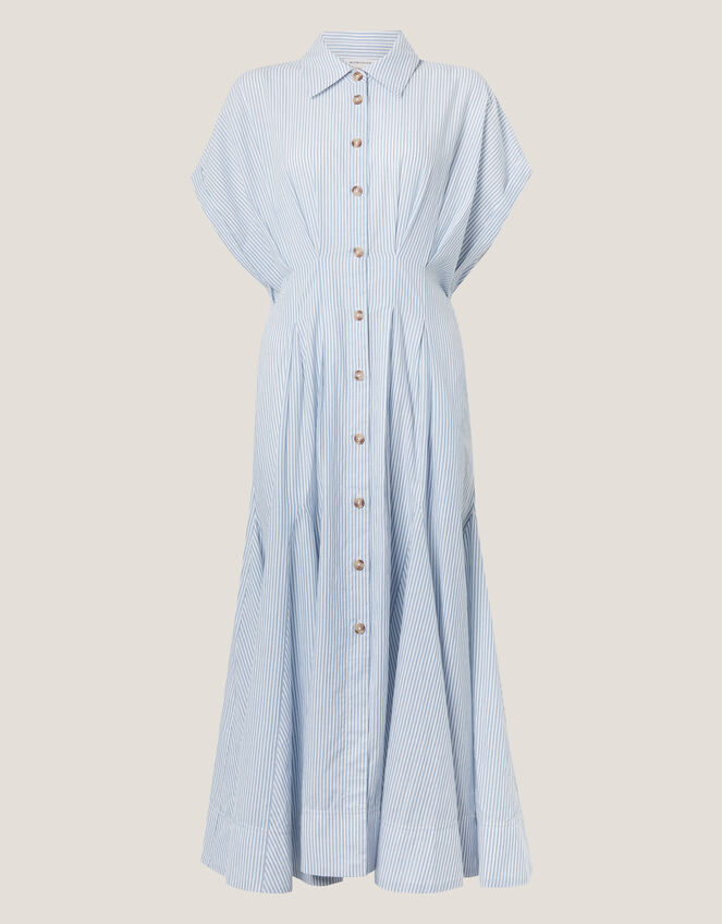 Dory Stripe Midi Shirt Dress, Blue (BLUE), large