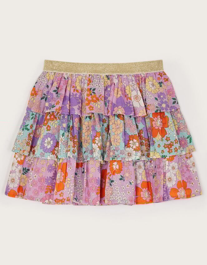 Floral Print Tiered Skirt, Multi (MULTI), large