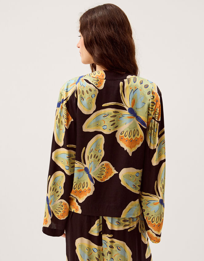 Clemence Aurelie Butterfly Kimono Jacket Black