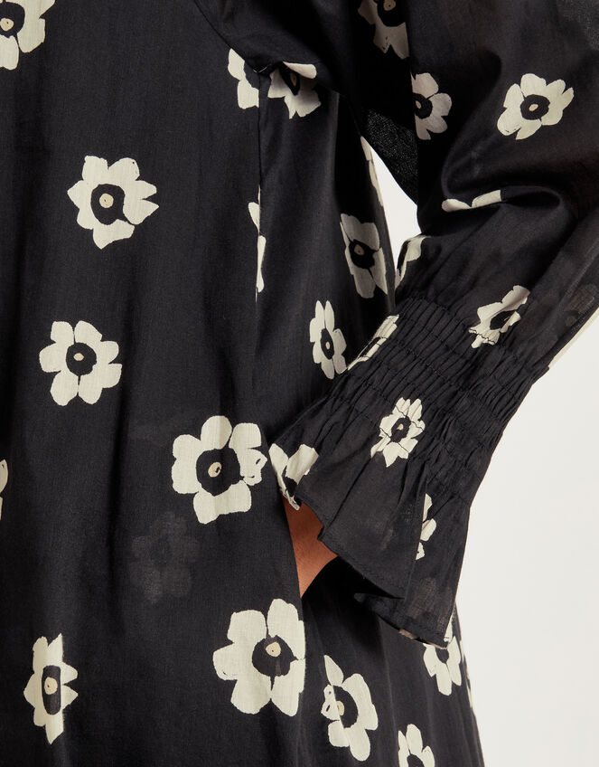 Lei Flower Dress, Black (BLACK), large