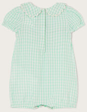 Newborn Gingham Duck Romper , Green (GREEN), large