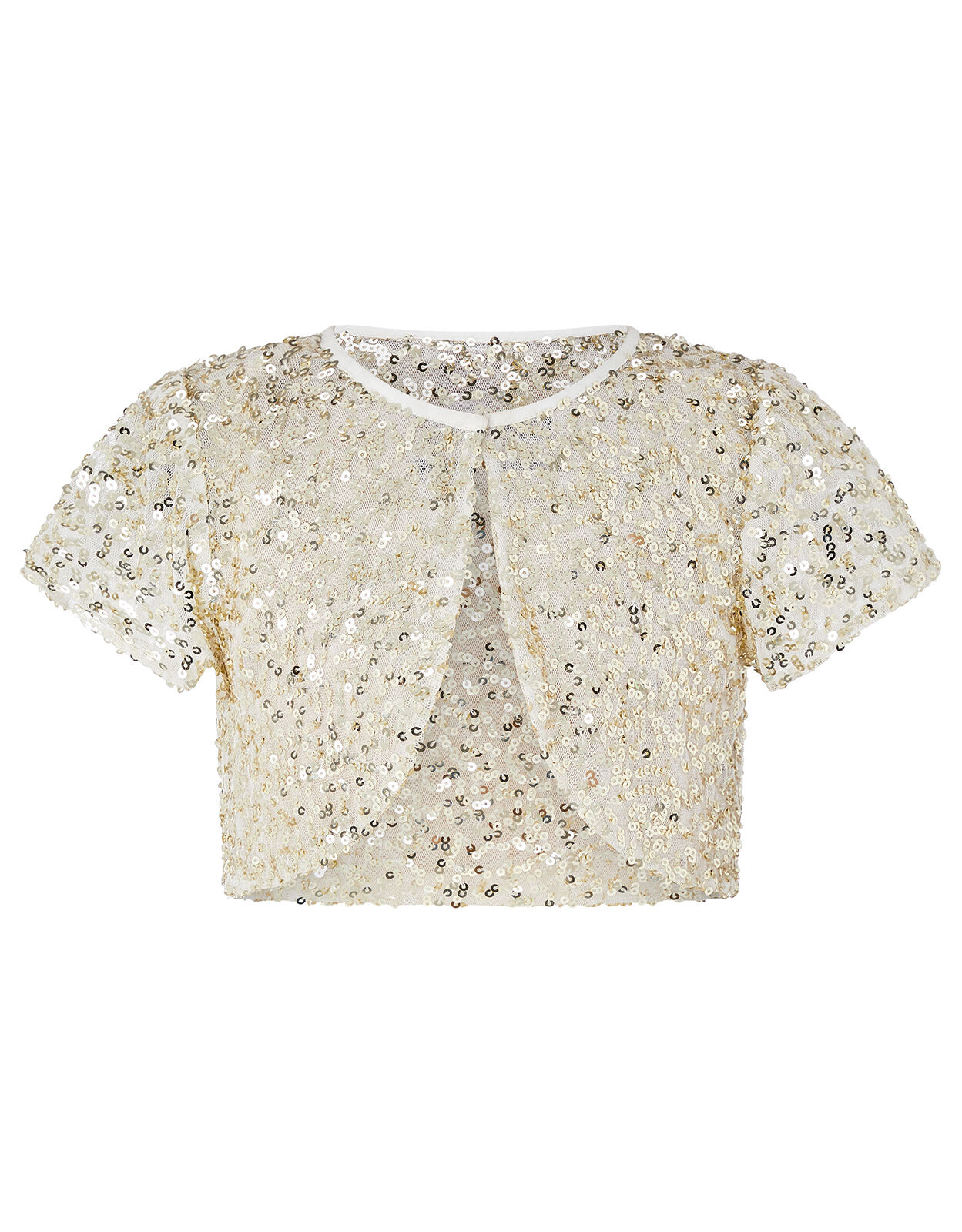 Capelle Pleated Dress with Sequin Cardigan Ivory