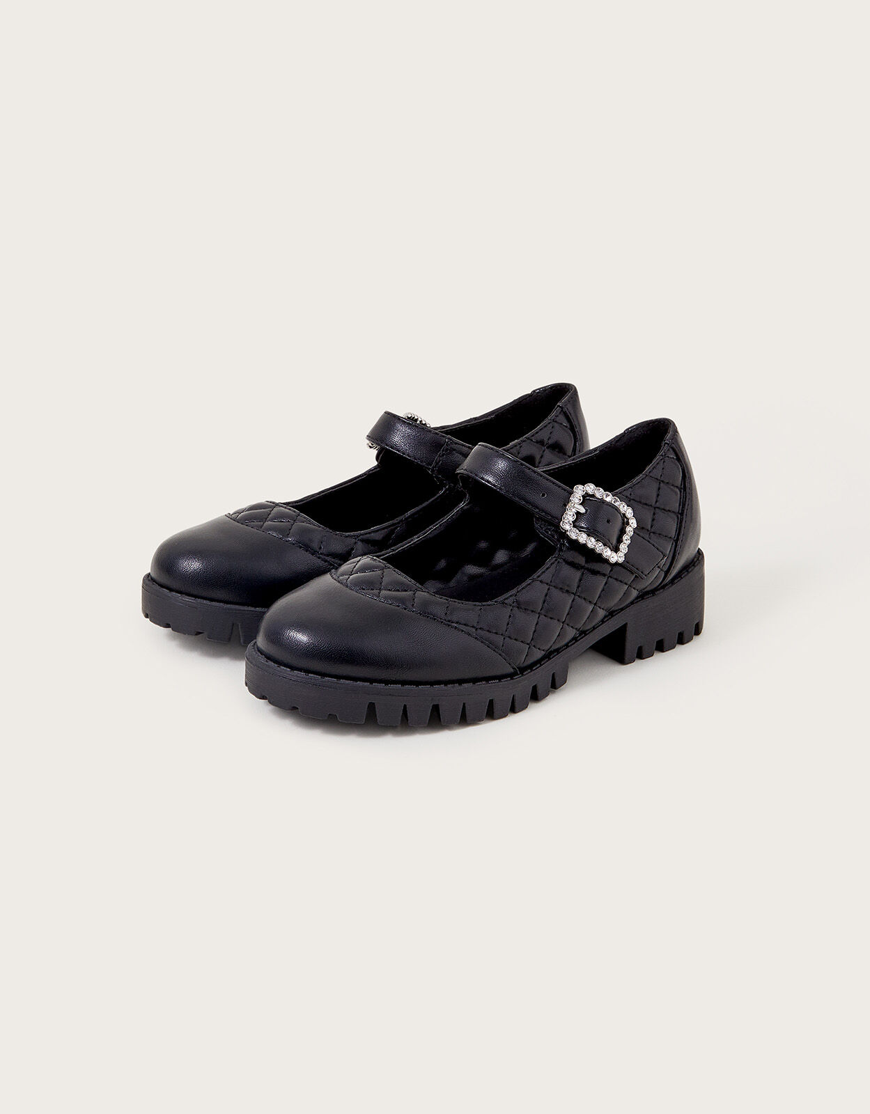 Diamante Quilted Mary Jane Shoes Black New Kids Collection Monsoon UK