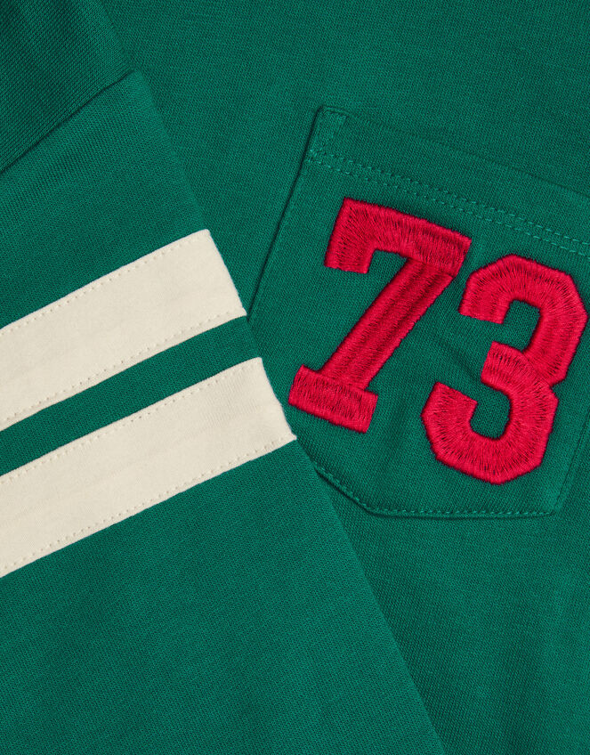 Varsity Stripe Sweatshirt, Green (GREEN), large