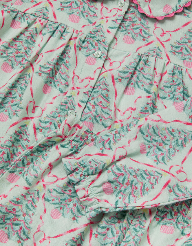 Christmas Tree Print Long Pyjamas Set, Green (GREEN), large