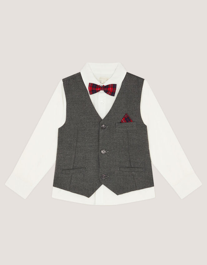 3-Piece Waistcoat & Shirt, Grey (GREY), large