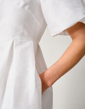 Sloane Short Sleeve Midi Wedding Dress, Ivory (IVORY), large