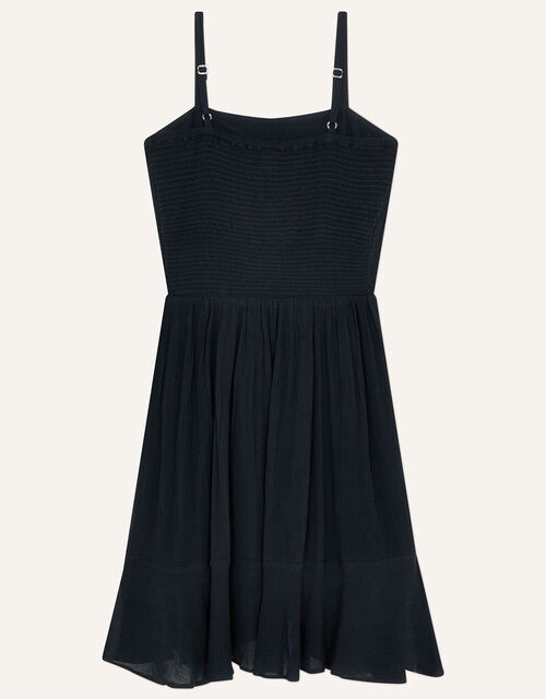 Frill Front Mini Dress in LENZING™ ECOVERO™, Black (BLACK), large