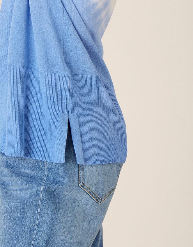 Tie Dye Cardigan in Linen Blend , Blue (BLUE), large