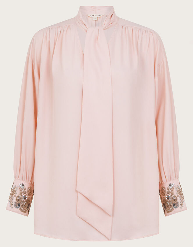 Ann Pussybow Embellished Blouse , Pink (PINK), large