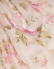 Azalea Floral Embroidered Long Sleeve Dress, Pink (PINK), large