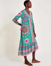 Saskia Floral Dress, Blue (TURQUOISE), large