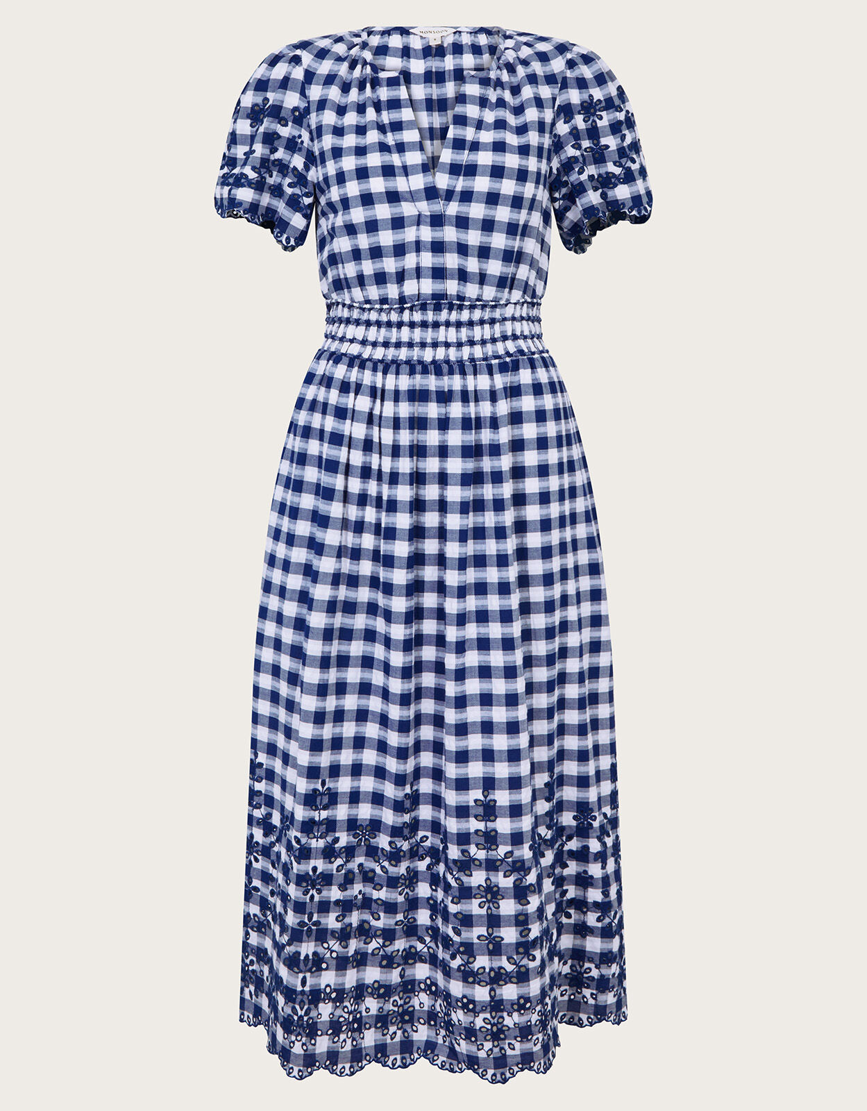 Nyla Gingham Dress Blue