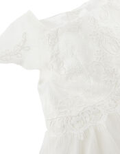 Newborn Baby Lace Dress, Ivory (IVORY), large