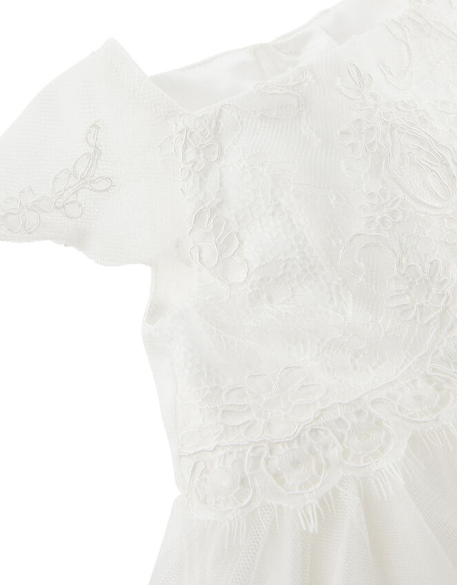 Newborn Baby Lace Dress, Ivory (IVORY), large