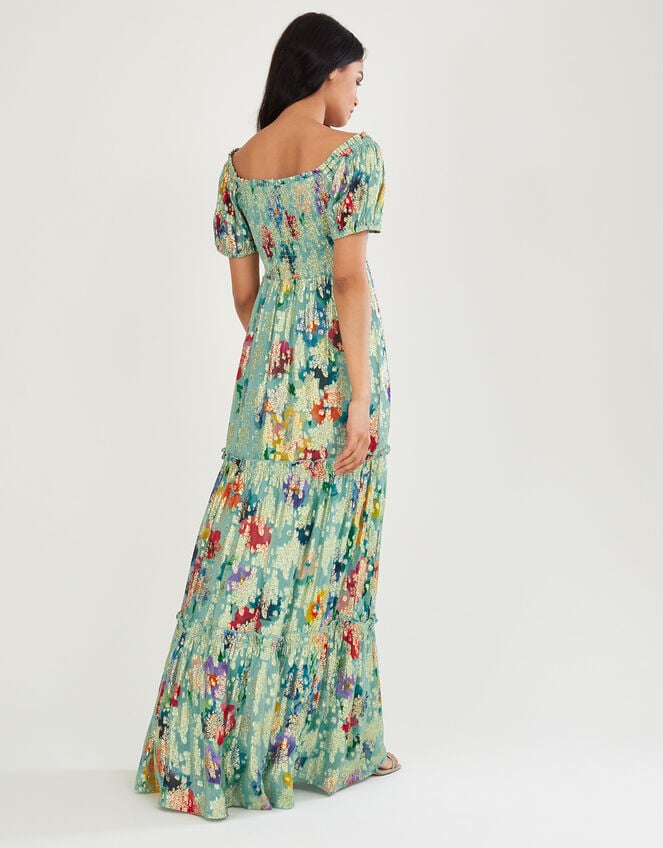 Mina Printed Maxi Dress, Green (SAGE), large