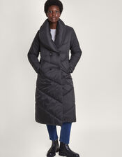 Clara Longline Padded Maxi Coat, Black (BLACK), large