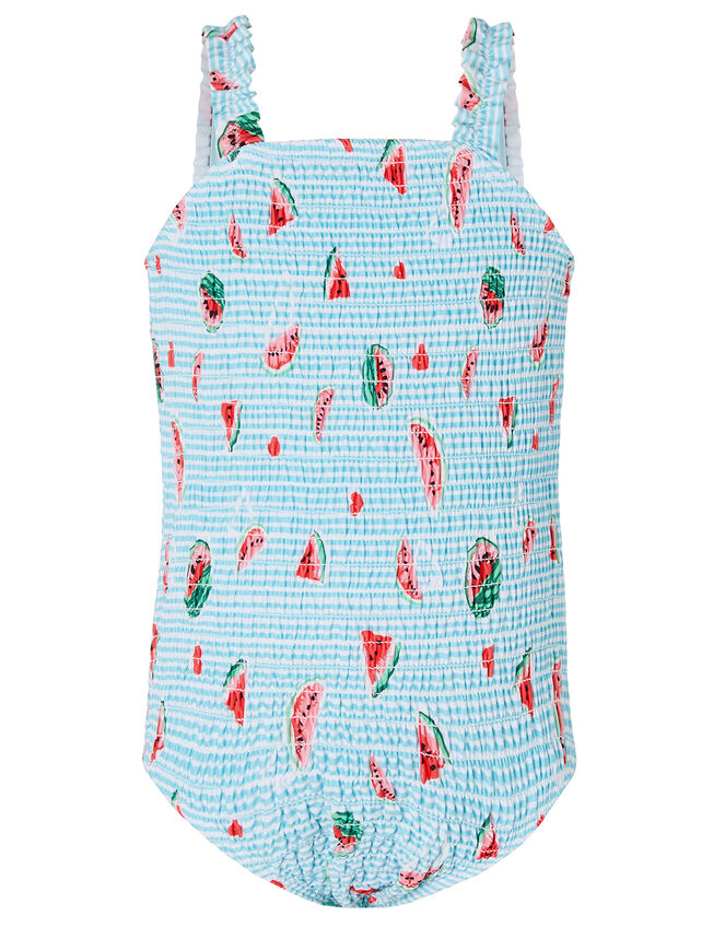 Baby Watermelon Shirred Swimsuit, Blue (BLUE), large