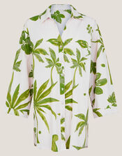 Isla Palm Print Shirt , Green (GREEN), large