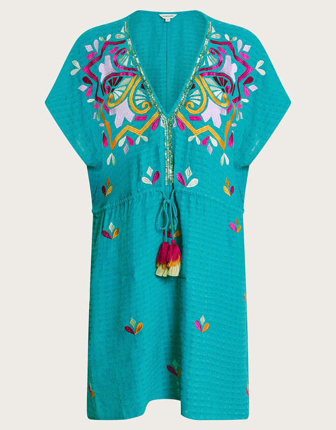 Bonita Embellished Kaftan, Blue (TURQUOISE), large