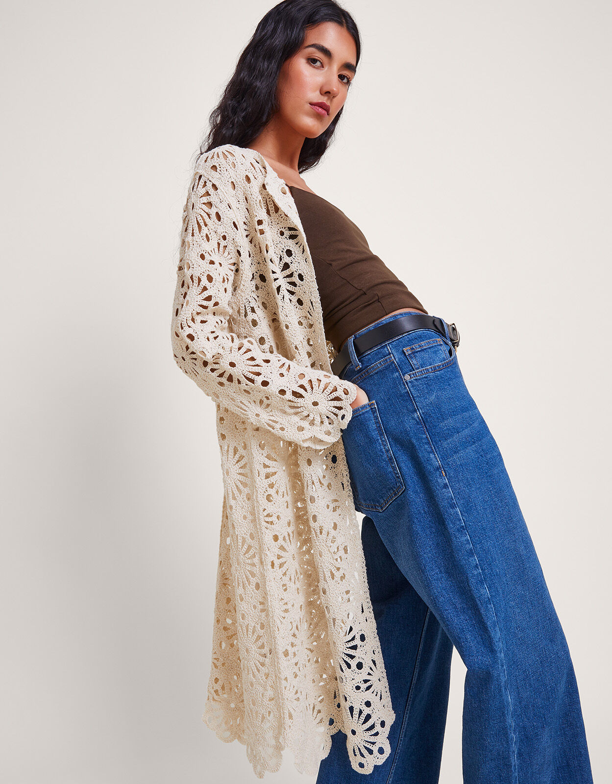 Rochelle Crochet Cardigan Natural