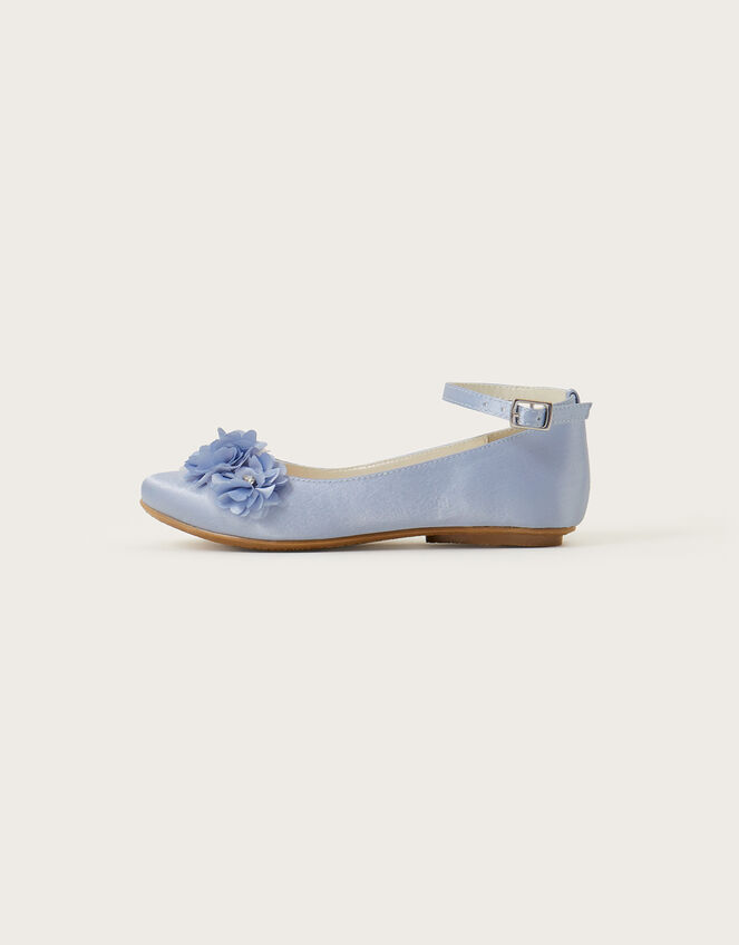 Deborah Diamante Flower Ballerina Flats, Blue (BLUE), large