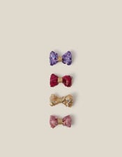 4-Pack Sequin Bow Hair Clips, , large