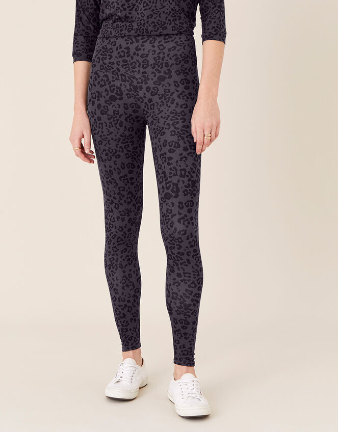 LOUNGE Animal Print Leggings, Grey (GREY), large