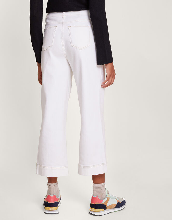 Wide Leg Cropped Jeans , Natural (ECRU), large